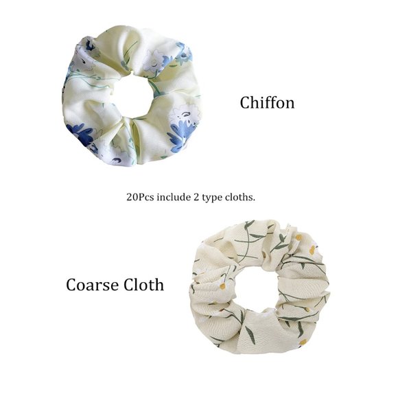 20 Pack Flower Hair Scrunchies for Women  - Floral Hair Bands NWT - Picture 4 of 6